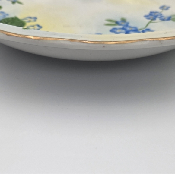 Vintage Lefton China Hand Painted Blue Forget Me Nots 7" Bowl EUC - Picture 4 of 6